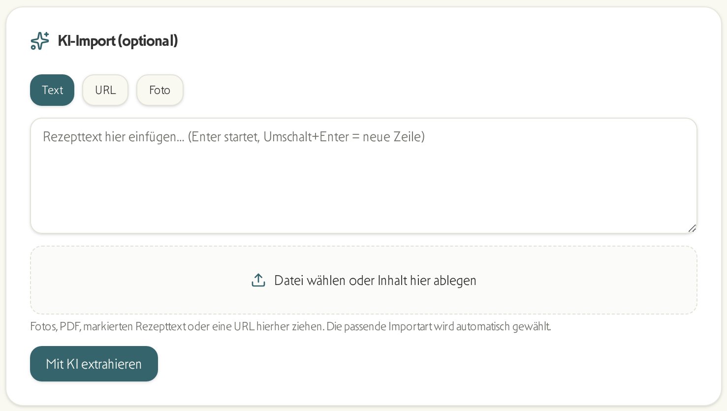 Rezept einlesen in Kocht.