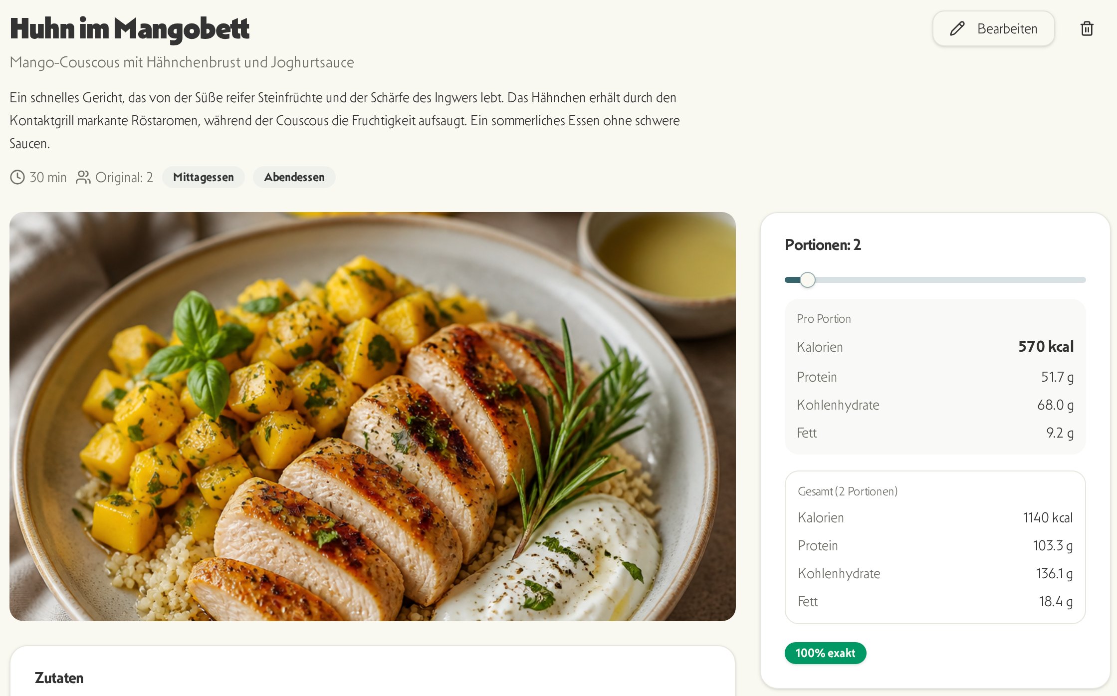 Rezeptansicht in Kocht.